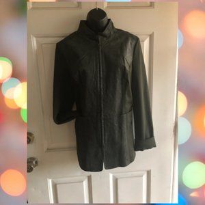 Olive/Army Green Leather Jacket